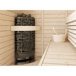Sähkökiuas SAWO Aries Corner Black NS, 4.5kW, 3-6m³, erillinen ohjaus