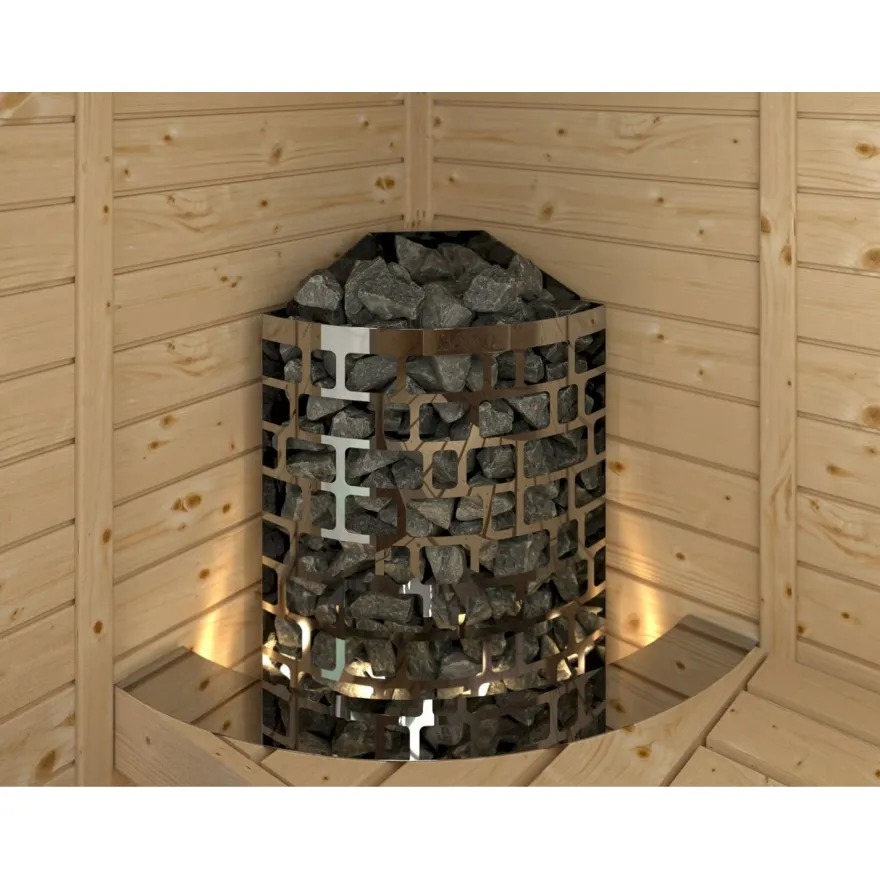 Sähkökiuas SAWO Aries Corner Ni2, 6kW, 5-8m³, erillinen ohjaus