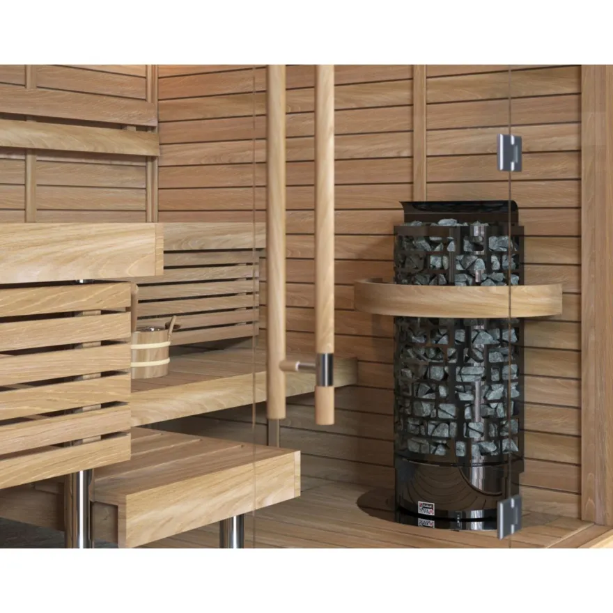 Sähkökiuas SAWO Aries Wall Black Ni2, 6kW, 5-8m³, erillinen ohjaus