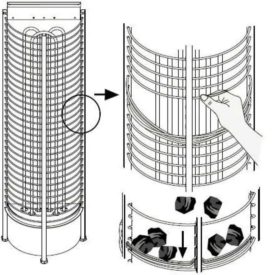 Sähkökiuas SAWO Wall Tower, 12kW, 11-18m³, erillinen ohjauskeskus