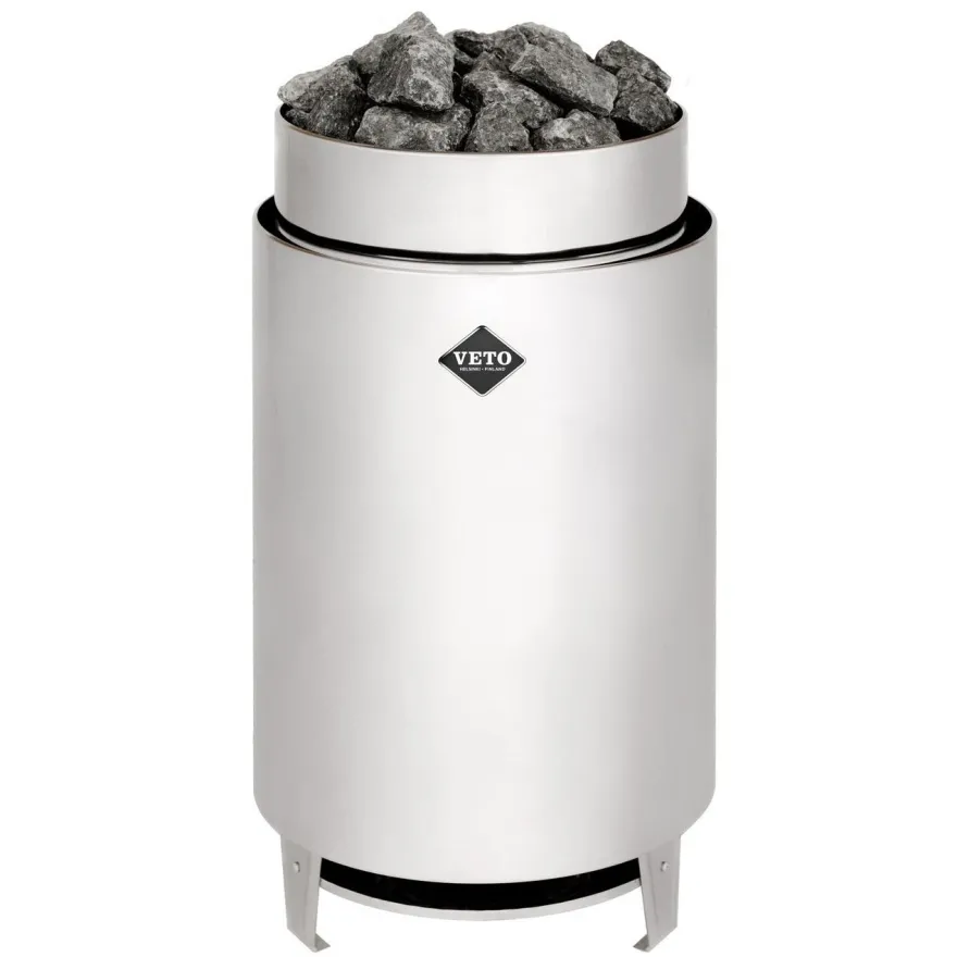 Sähkökiuas VETO SK12, 12.5kW, 12-18m³, erillinen ohjaus, kiiltävä rosteri