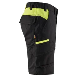 Shortsit Blåkläder 1446 Stretch, musta/keltainen