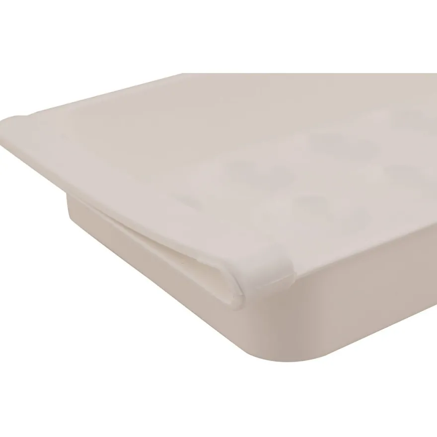 Säilytysastia kananmunille Linento Eggies, 31.5x17.8x4.5cm, valkoinen