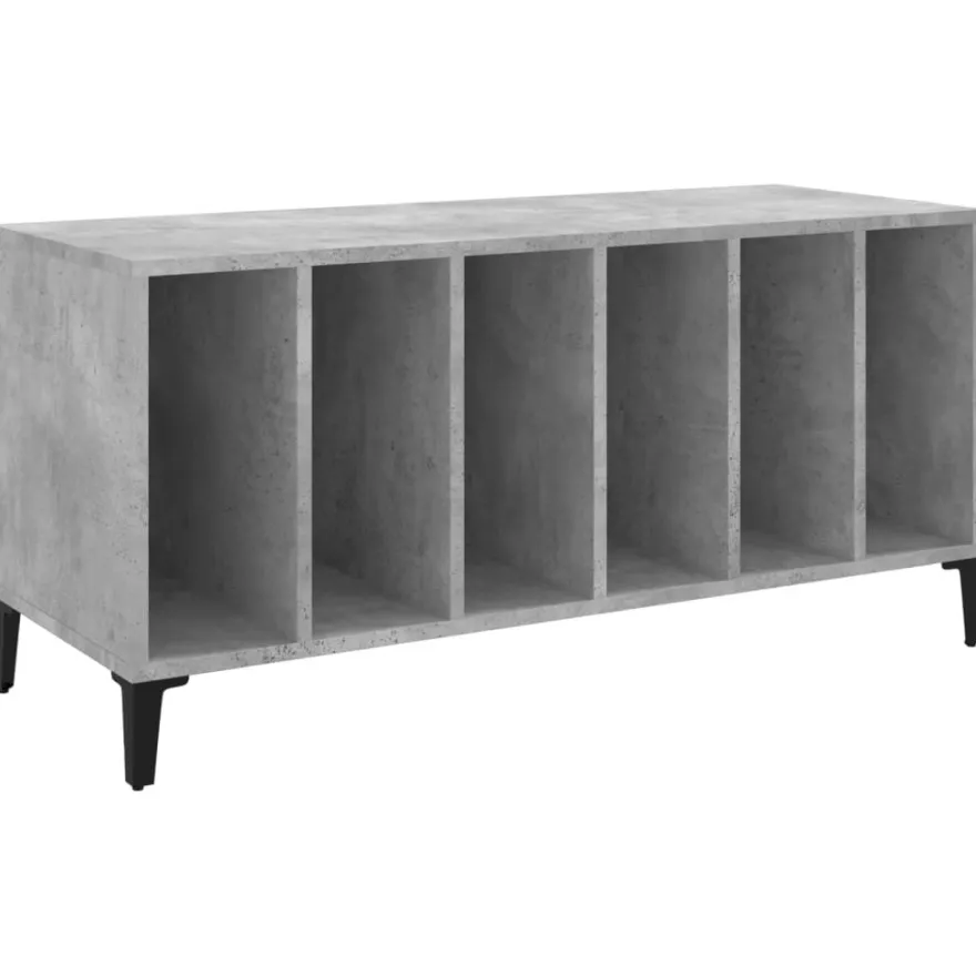 Säilytyskaappi LP-levyille betoninharmaa 100x38x48 cm puu (31985)