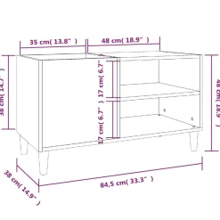 Säilytyskaappi LP-levyille musta 84,5x38x48 cm tekninen puu (31950)
