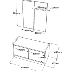 Säilytyskokonaisuus eteiseen Linento Furniture LS1, harmaa/musta