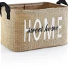 Säilytyskori Linento Home Sweet Home, 30x22x18cm, vaaleanruskea