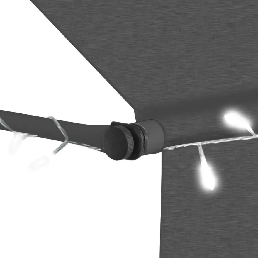 Sisäänkelattava markiisi ledillä 150 cm antrasiitti
