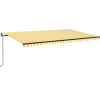 Sisäänkelattava markiisi LED/tuulisensori 500x300 cm keltainen/valkoinen, Verkkokaupan poistotuote