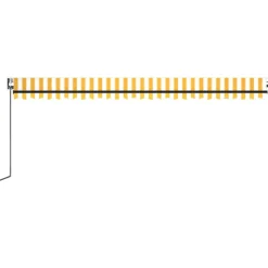 Sisäänkelattava markiisi LED/tuulisensori 500x300 cm keltainen/valkoinen, Verkkokaupan poistotuote