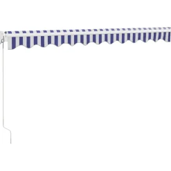 Sisäänkelattava markiisi sininen/valkoinen 3,5x2,5 m kangas/alumiini