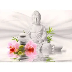 Sisustustarra Artgeist Buddha and two orchids, eri kokoja