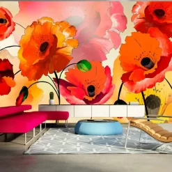 Sisustustarra Artgeist Velvet poppies, 280x490cm