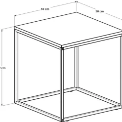 Sivupöytä Linento Furniture SHP-950-QQ-1 musta/marmorijäljitelmä