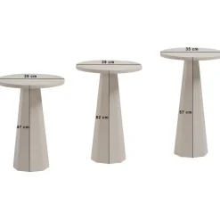 Sivupöytäsetti Linento Furniture Lilyum, 3kpl, valkoinen
