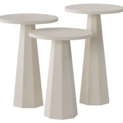 Sivupöytäsetti Linento Furniture Lilyum, 3kpl, valkoinen