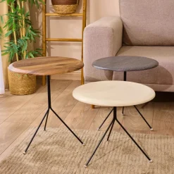 Sivupöytäsetti Linento Furniture Tuval 071 ruskea/antrasiitti/kermanvalkoinen