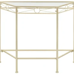 Sivupöytä vintagetyyli metalli 87x34x73 cm kulta