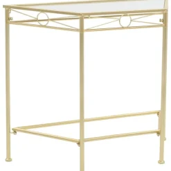 Sivupöytä vintagetyyli metalli 87x34x73 cm kulta