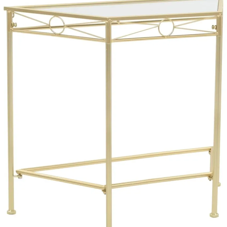 Sivupöytä vintagetyyli metalli 87x34x73 cm kulta