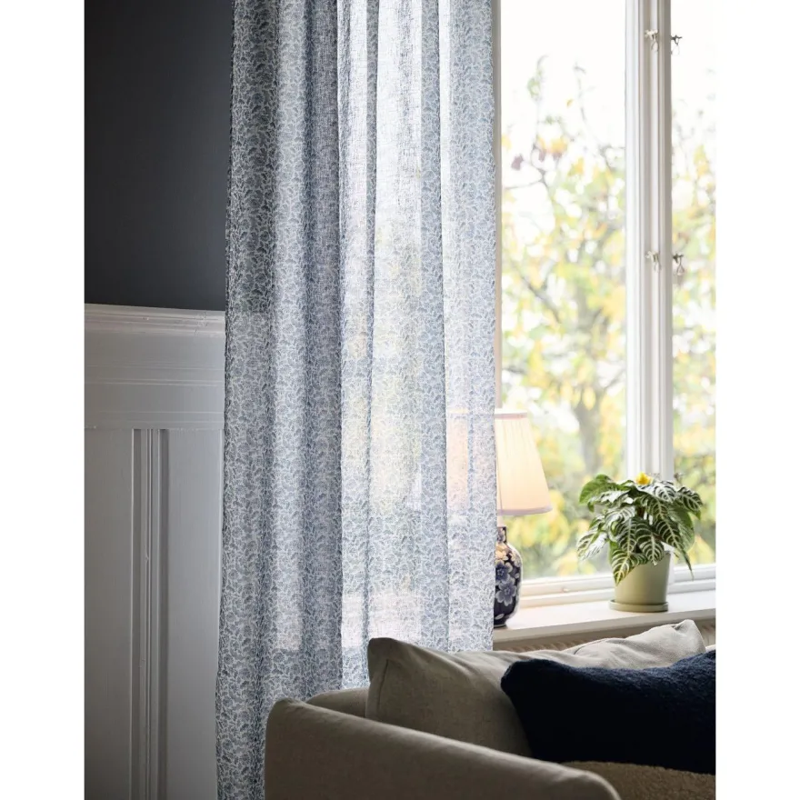 Sivuverho Svanefors Yrsa, 140x280cm, 2kpl/pkt, sininen