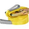 Slackline/tasapainoliina 15mx50mm, 150 kg, keltainen