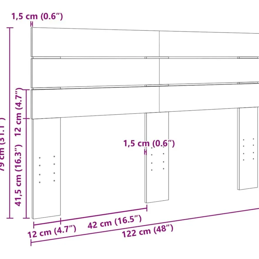 Sängynpääty 120 cm massiivipuutammea (51977)