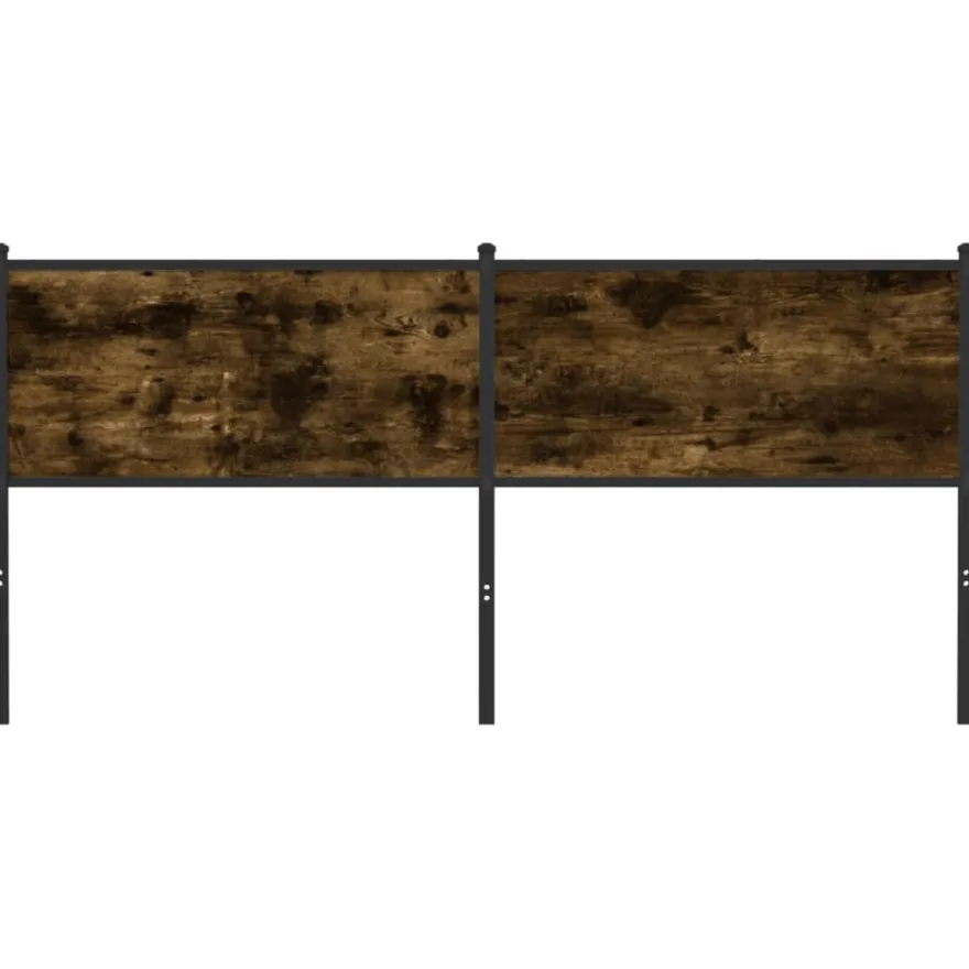 Sängynpääty savutammi 160 cm tekninen puu ja teräs (07702)