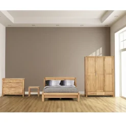 Sängynrunko Home4You Chicago New 160x200cm, vaalea puu