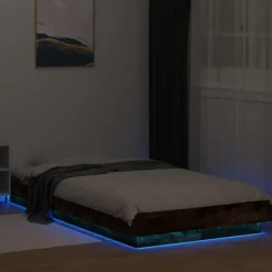 Sängynrunko LED-valoilla, tekninen puu, eri värejä ja kokoja (38011)