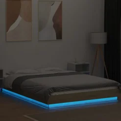 Sängynrunko LED-valoilla, tekninen puu, eri värejä ja kokoja (38011)