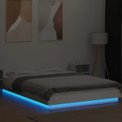 Sängynrunko LED-valoilla, tekninen puu, eri värejä ja kokoja (38011)