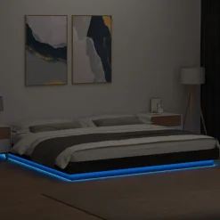 Sängynrunko LED-valoilla, tekninen puu, eri värejä ja kokoja (38011)