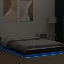 Sängynrunko LED-valoilla, tekninen puu, eri värejä ja kokoja (38011)