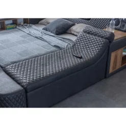Sängynrunko Linento Furniture Escape Smart, 240x290cm, hierontatoiminto, USB-portti, äänentoisto, musta