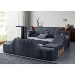 Sängynrunko Linento Furniture Sunshine Smart, 250x290cm, USB-portti, äänentoisto, hierontamekanismi