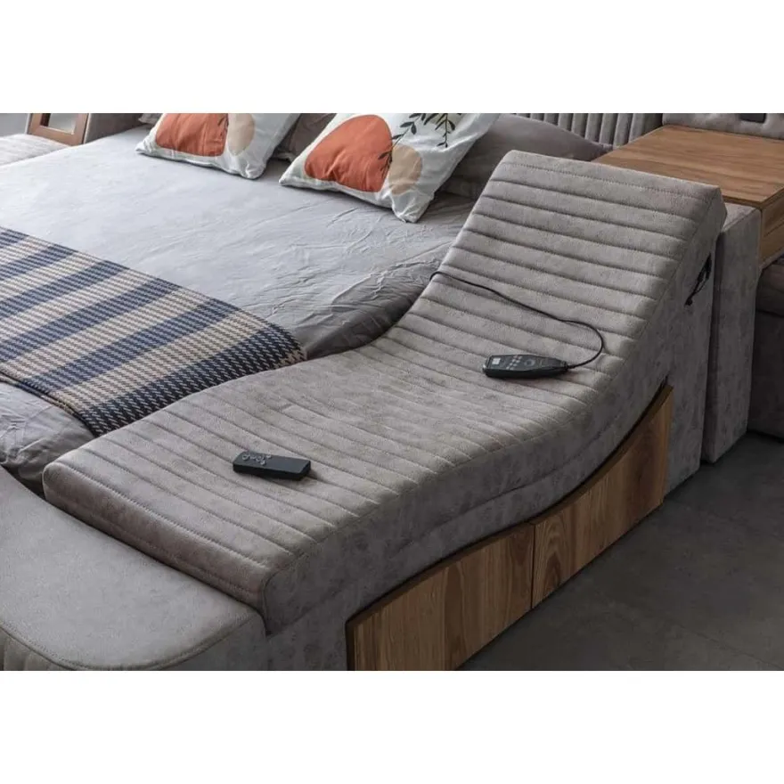 Sängynrunko Linento Furniture Sunshine Smart, 250x290cm, USB-portti, äänentoisto, hierontamekanismi
