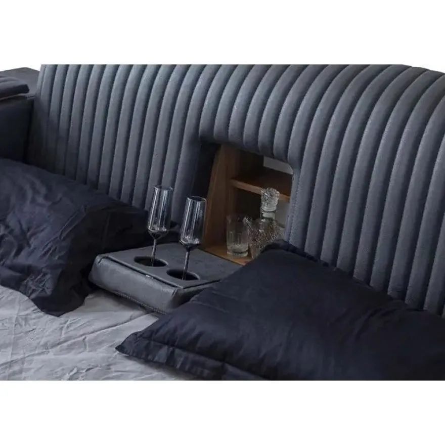 Sängynrunko Linento Furniture Sunshine Smart, 250x290cm, USB-portti, äänentoisto, hierontamekanismi