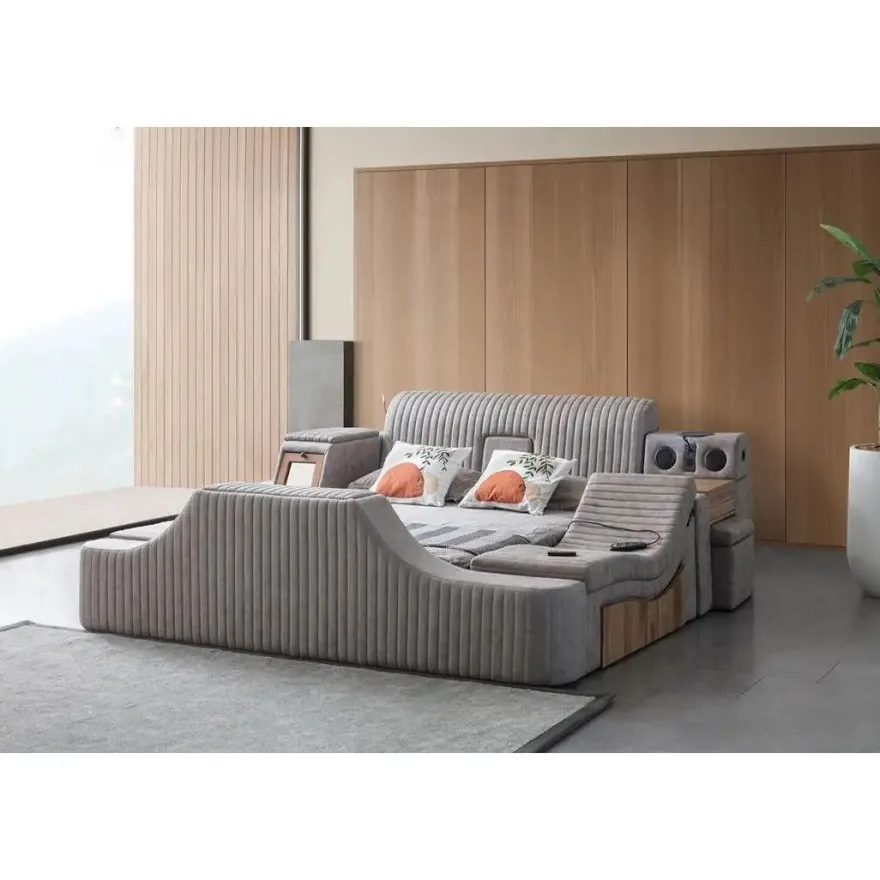 Sängynrunko Linento Furniture Sunshine Smart, 250x290cm, USB-portti, äänentoisto, hierontamekanismi