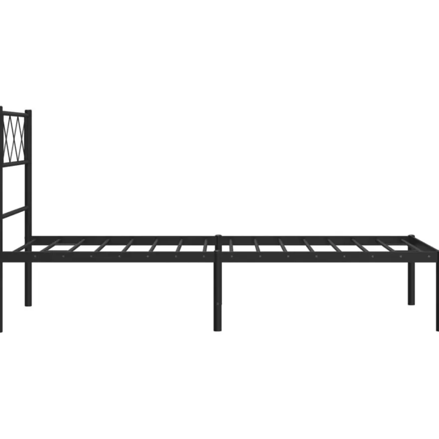 Sängynrunko metalli päädyllä musta 90x200 cm (72270)