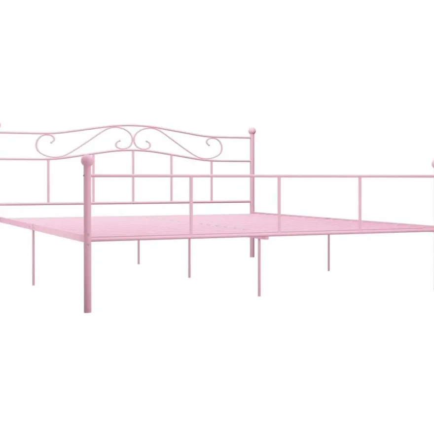 Sängynrunko pinkki metalli 180x200cm