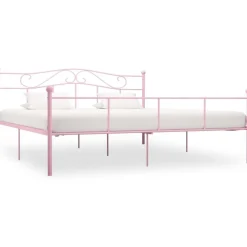Sängynrunko pinkki metalli 180x200cm