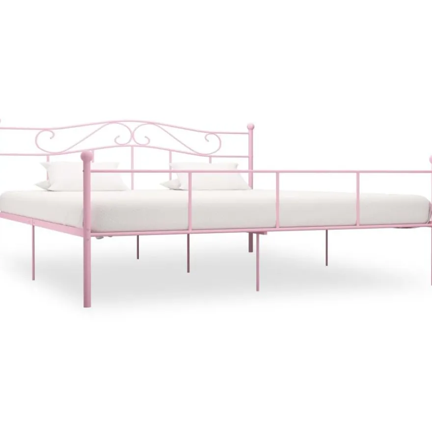 Sängynrunko pinkki metalli 180x200cm