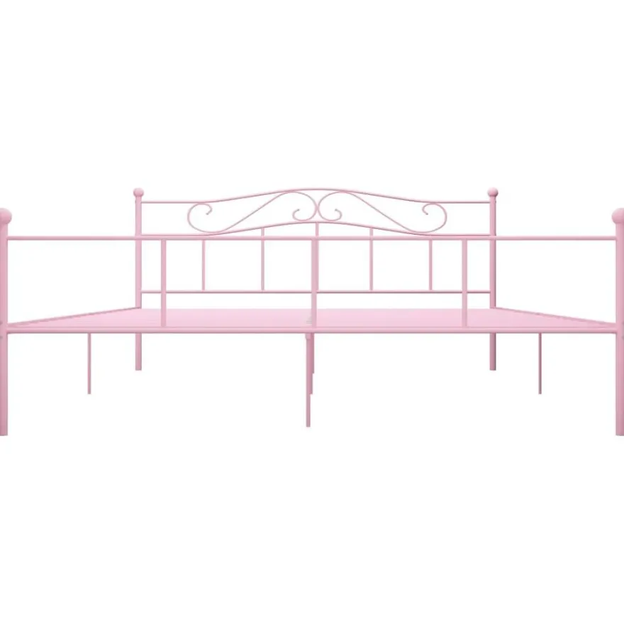 Sängynrunko pinkki metalli 180x200cm