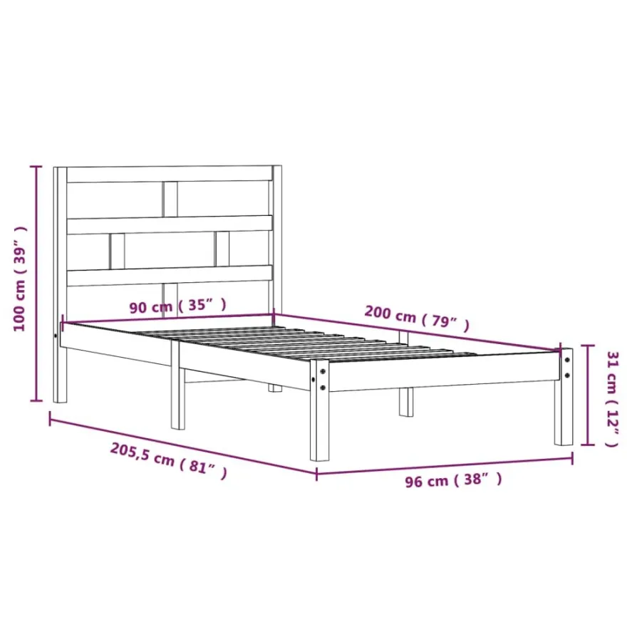 Sängynrunko, täysi puu tai täysi mänty, eri kokoja ja värejä (13615)