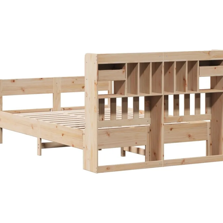 Sänky kirjahyllyllä, täysi mänty, eri kokoja ja värejä (44206)