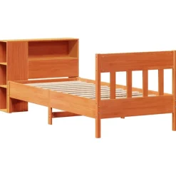 Sänky/kirjahylly täysi mänty, vahanruskea, eri kokoja (44212)