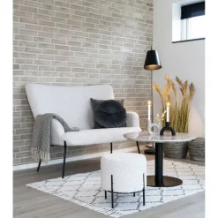 Sohva House Nordic Glasgow, 2-istuttava, valkoinen teddy