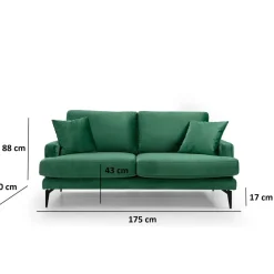Sohva Linento Furniture Papira, 2-istuttava, eri värejä