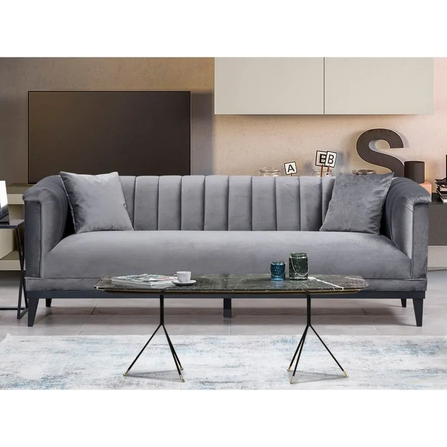 Sohva Linento Furniture Trendy, 3-istuttava, harmaa